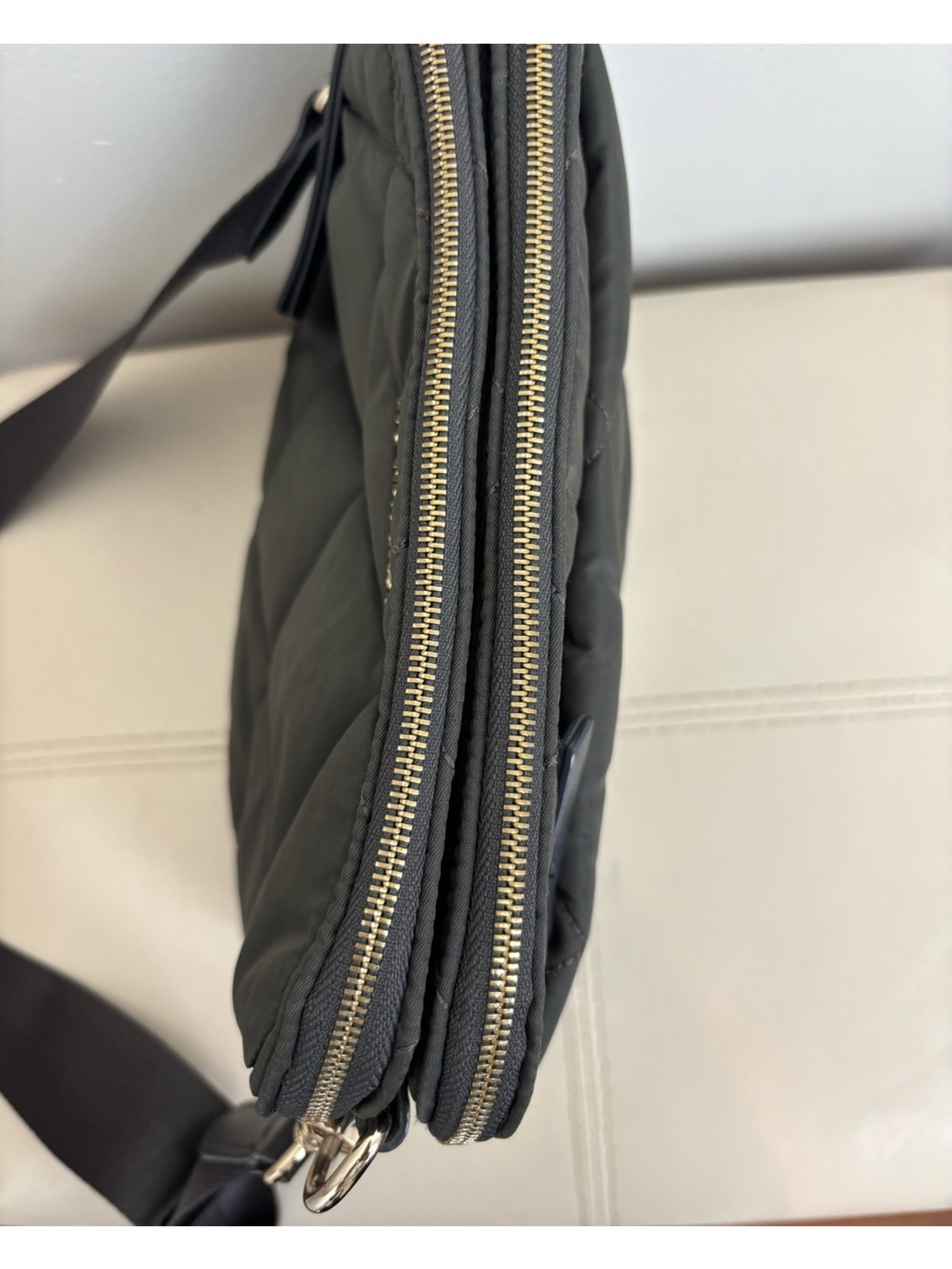 MZ Wallace Madison Quilted Nylon Crossbody Bag In Olive Green - Picture 6 of 12